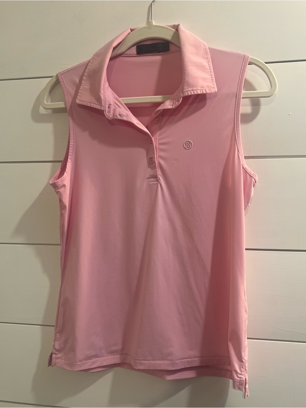 G/FORE Ladies Sleeveless Polo Top - Light Pink | Size Medium | Ladies of Golf